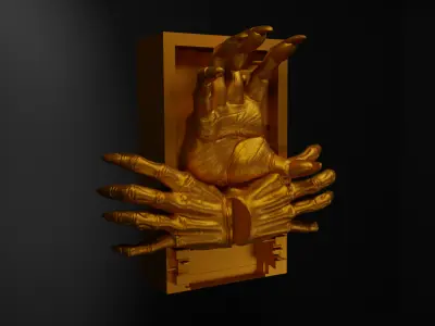 Hands Book Nook - Hands Bookend - Hands Book Prop 3D print model