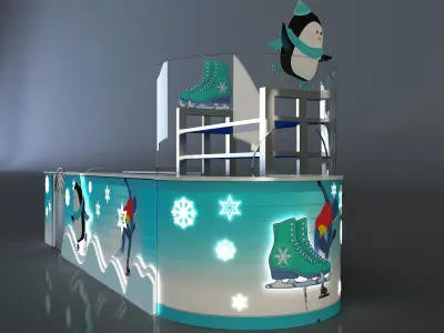 kiosk for ice skating equipment and supplies a657a 3D model