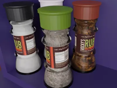 Spices Collection bottle of rub 3D model