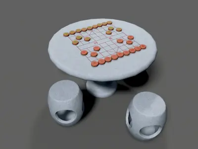 Chinese chess Low-poly 3D model