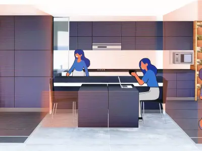 kitchen  3D model POST Covid-19- cocina 3D model