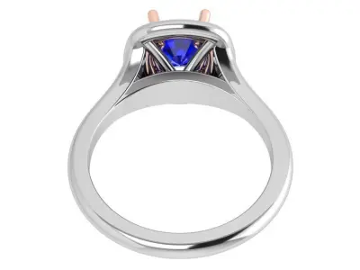 Cushion Solitaire Ring 4181 3D print model