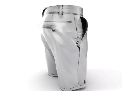 Mens Casual Shorts D Model Pack Low-poly 3D model