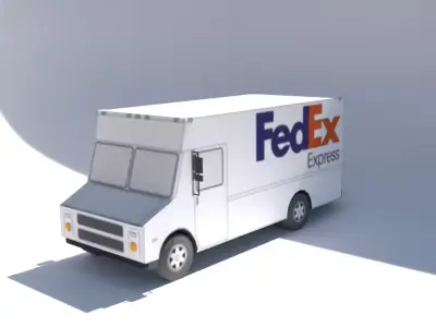 FedEx van lowpoly Low-poly 3D model