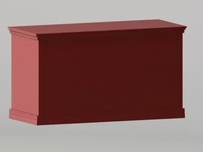 RED 4 Glass Door Sideboard Buffet - Realistic 3D Model 3D model