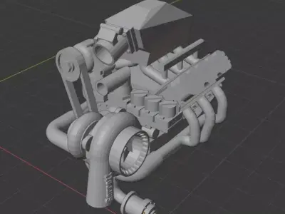 Ecotec turbo V6 engine 3D print model