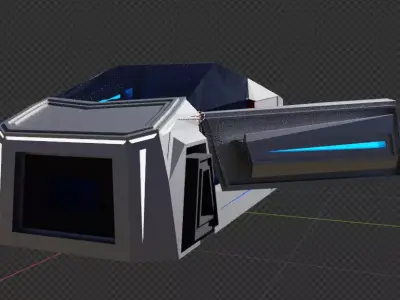 Floating Futuristic Car based on Tesla Cybertruck Free low-poly 3D model