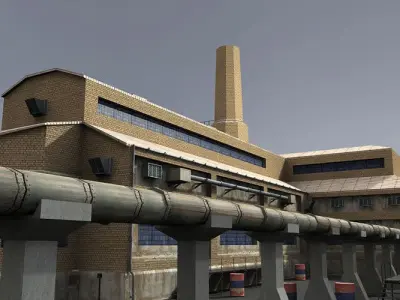 Industrial Buildings 2 Low-poly 3D model