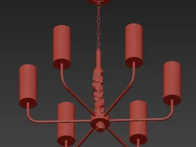 Gold Chandelier 3D model