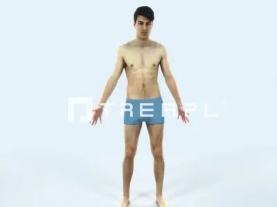 Prime G Beach Animated Rigged Sports Man Low-poly 3D model