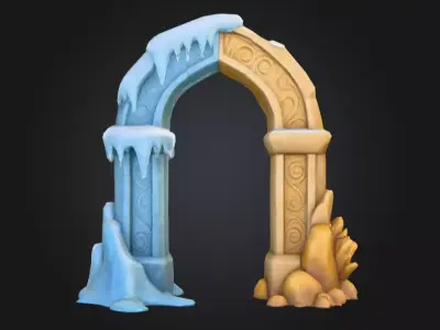 Dual Element Archway Low-poly 3D model
