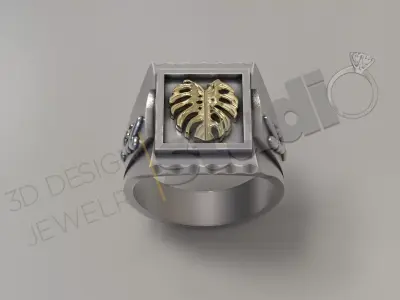 Luxury design feather ring 3d design 3D print model