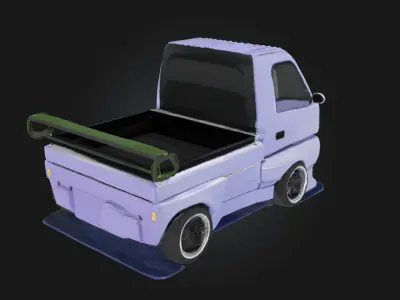 Drift Mini Truck  Stylized Compact Truck 3D model
