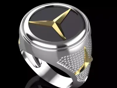 Benz ring Silver Gold  Print 3D print model