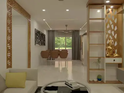 Modern 3Bhk Apartment Interior Design - 3 3D model