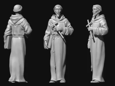 Saint Francis of Assis - Catholic Art -  CNC Routing 3D print model