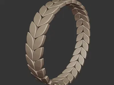 Royal Leaf Ring - Gold Printable 3D Jewelry Design 83 3D print model