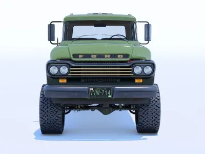 Pickup 1959 F350 Crew Cab Long Bed 3D model