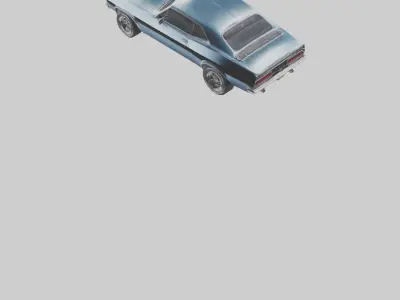 Oldschool Muscle Car with Chrome Grill model 3D model