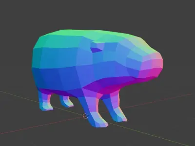 Low poly Baby Hippo Moo Deng  Cute Zoo Animal 3d print Low-poly 3D model