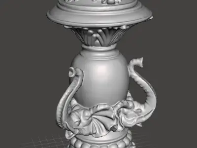 ELEPHANT CANDLE HOLDER and cover 3D print model