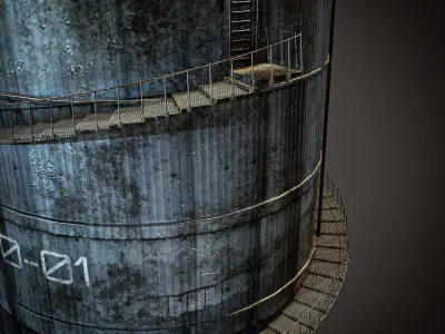 Gas Tank Low-poly 3D model