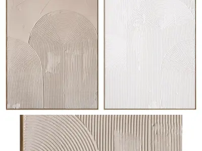 Plaster Two Photo Frame 514 Low-poly 3D model