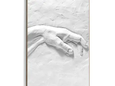 Plaster Two Photo Frame 446 Low-poly 3D model
