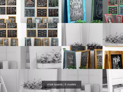 chalk boards 3D Model Collection