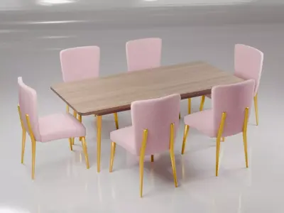 dinner table set Low-poly 3D model