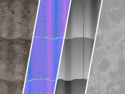 Roof Tile Materials 65- Concrete Roofing by Sbsar Seamless Pbr Texture