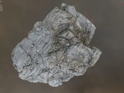 MicroFractured Quartz 1 - 8K Textures - 6 Mesh Resolutions Low-poly 3D model