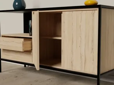 industrial sideboard Low-poly 3D model