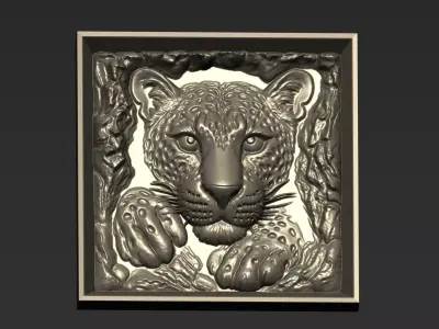 Leopard Head A49 3D print model