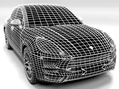 PORSCHE MACAN TURBO 2015 LOWPOLY Low-poly 3D model