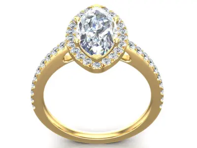 Marquise Cut Diamond Ring 3D print model