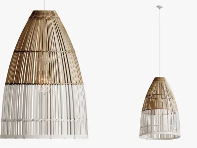 Interior Decoration Bamboo Lamp Shade 3D model