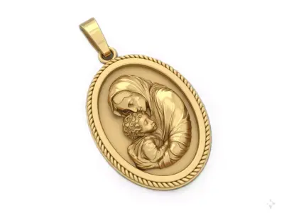 Mary with Christ pendant 3D print model