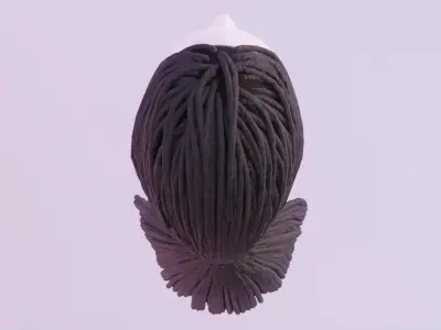 Long Ponytail Dreadlocks Hairstyle Low-poly 3D model