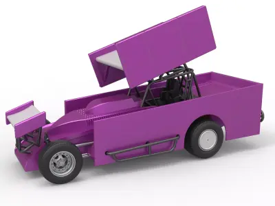 Northeast Outlaw Dirt Modified stock car V2 Scale 1 to 25 3D print model