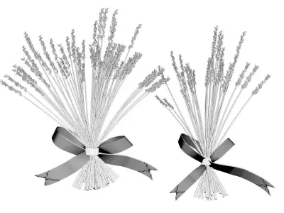 2 sizes Lavander with bow tie country decor style 3D model