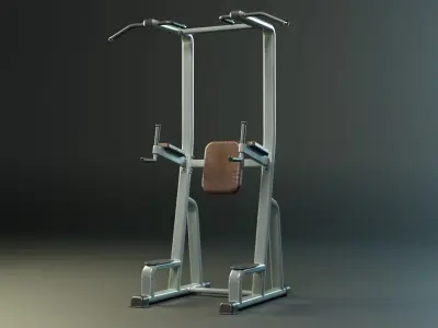 Power tower dip station PBR Low-poly 3D model