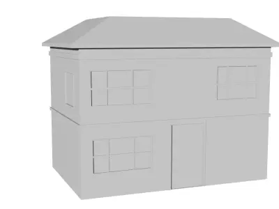 Game Ready House Model Low Poly Optimized for Mobile and Unity Low-poly 3D model