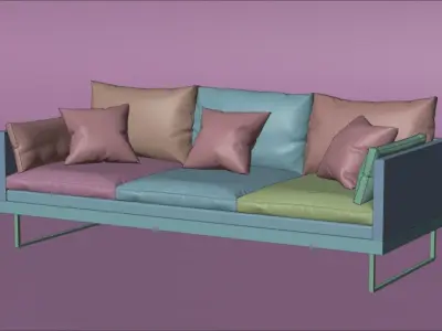High Poly Couch Archviz Model 3D model