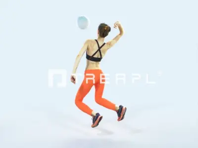 Beauty 17F Jumping Smashing Sports Volleyball Woman Low-poly 3D model