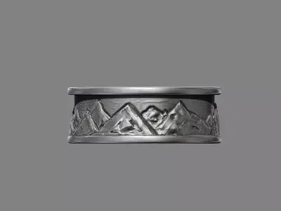 Sky Mountains Rock landscape Nature Wedding Ring 3D print model