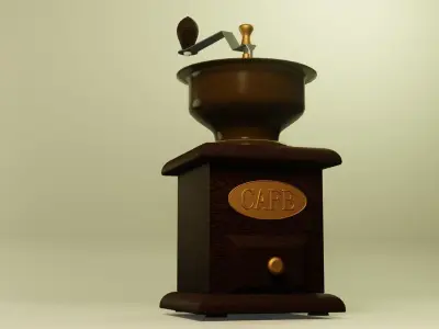 Retro Coffee Grinder Low-poly 3D model