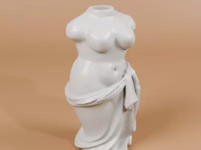 Chubby Female Body Vase for Flower - 3Dprint plant pot  3D print model
