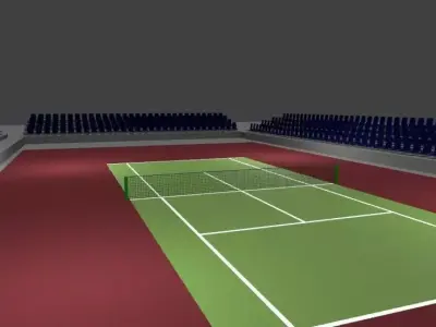Tennis Court Low-poly 3D model