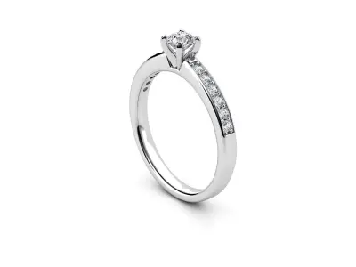 ZDR028 solitaire diamond ring gold 3D print model